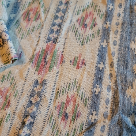 Vintage Queen Casuals Pastel Southewest Print Long Sleeve Button Down Size 18 - Picture 2 of 8